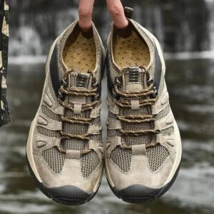 Women’s Hiking Shoes with Leather Mesh Upper for Outdoor Use