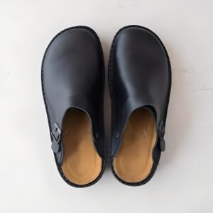 Men's Leather Slippers with Supportive Insole