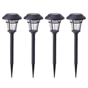 Outdoor Solar LED Lights for Garden and Pathway Use, Set of 4