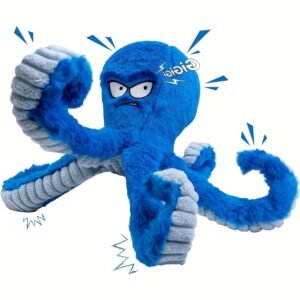 Plush Octopus Shaped Pet Toy with Sound Feature