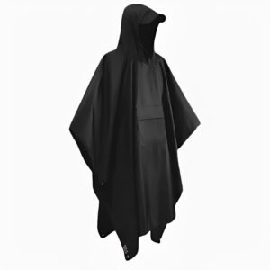 Hooded Rain Poncho for Outdoor Use with Storage Bag