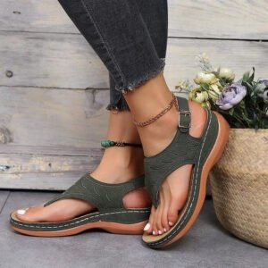 Women’s Open Toe Sandals with Supportive Footbed Design