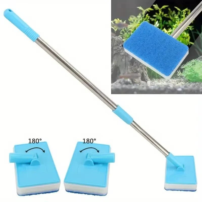 Extendable aquarium cleaning tool