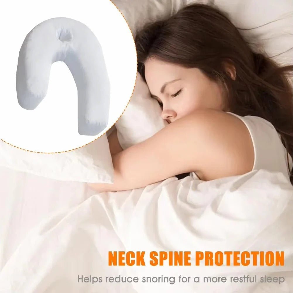 Diagram of pillow supporting neck and spine