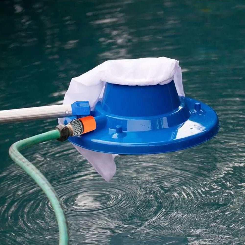 Portable pool vacuum removing debris
