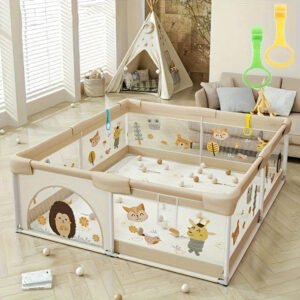 Portable Baby Playpen with Enclosed Design