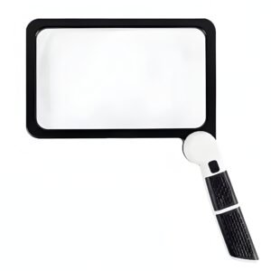 Collapsible Illuminated Optical Enhancer and Foldable LED Magnifying Glass
