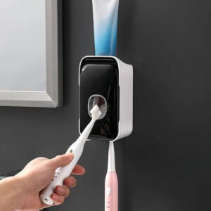 Wall Mounted Toothpaste Dispenser with Adhesive Installation
