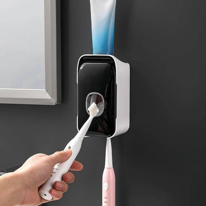 Wall Mounted Toothpaste Dispenser with Adhesive Installation