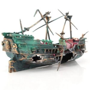Sunken Boat Aquarium Ornament for Freshwater and Saltwater Tanks