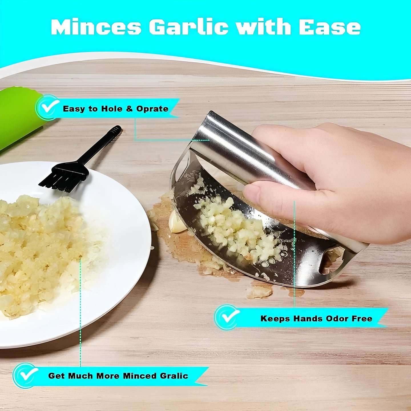 Multi Function Garlic Press with Bottle Opener