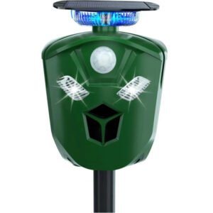 Solar Ultrasonic Animal Repeller with 360 Degree Coverage
