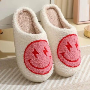 Plush Platform Slippers with Non Slip Sole for Indoor Winter Wear