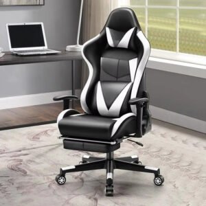 Gaming Chair with 180 Degree Recline and Adjustable Armrest Support