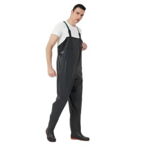 Water Resistant PVC Chest Waders with Adjustable Straps and Traction Boots