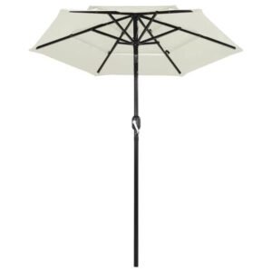 Three Tier Patio Umbrella with Crank Tilt and Aluminum Pole