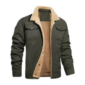 Retro Plush Jacket for Men, Windproof Winter Streetwear
