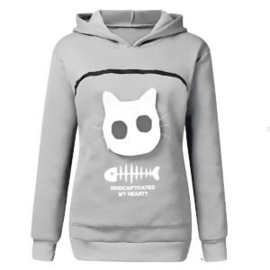 Cat Lover Hoodie with Cuddle Pouch for Pets