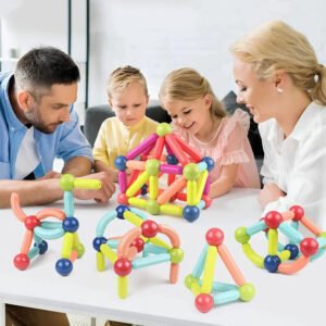 Magnetic Building Sticks and Balls Toy Set for Kids, 98 Pieces