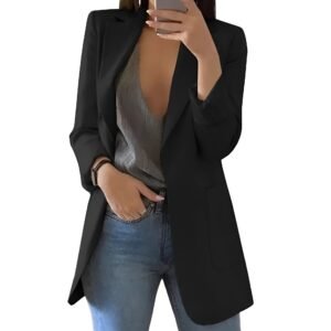 Women's Elegant Blazer with Open Front Design