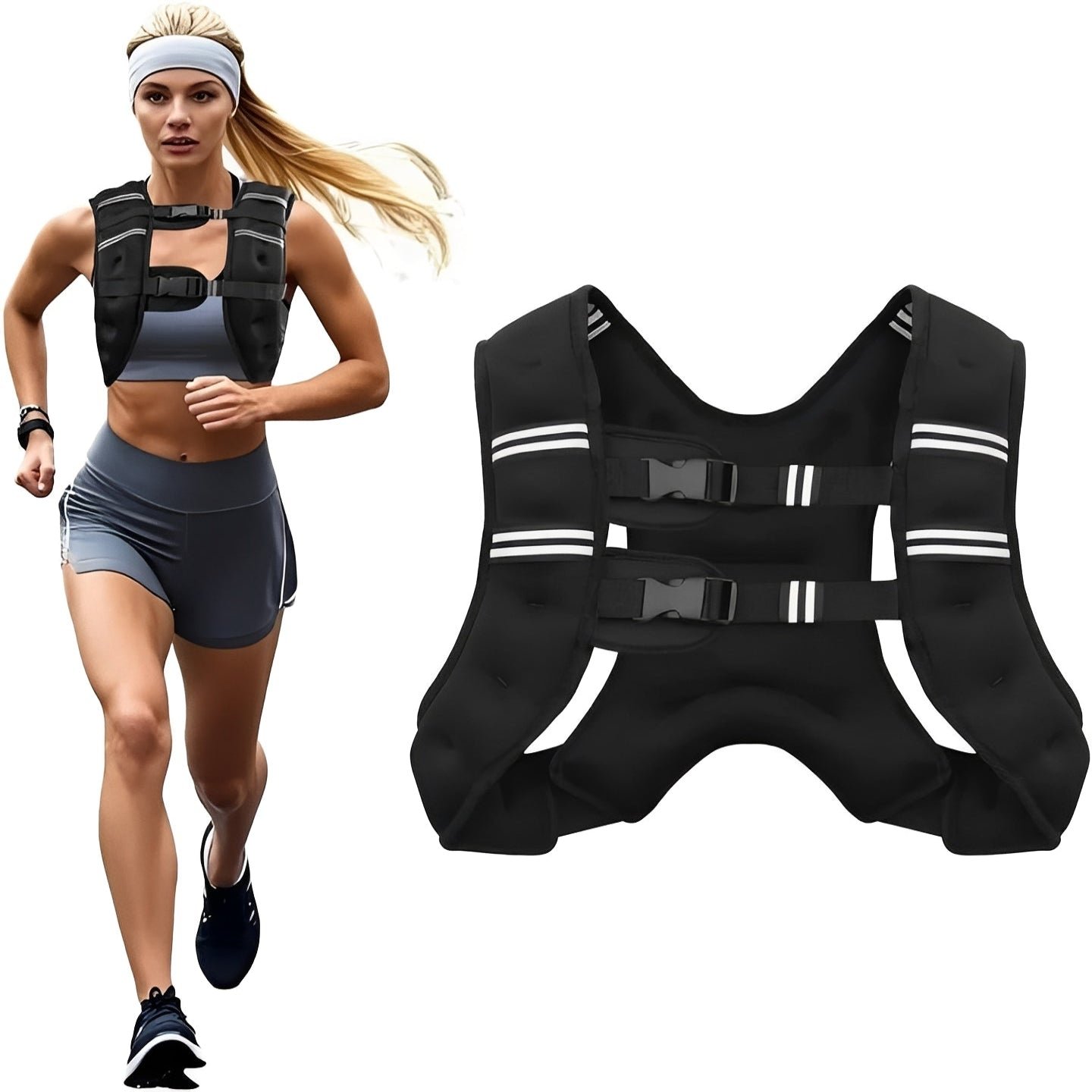 Weighted Fitness Vest with Reflective Safety Strips
