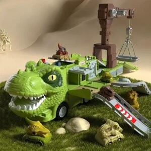 2 in 1 Dinosaur Truck Toy with Lights, Sounds and Storage