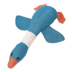 Reinforced Goose Plush Dog Toy with Textured Fabric