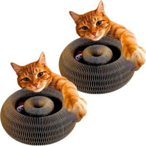 Recyclable Cat Scratching Pad with Ball Toy, Set of 2