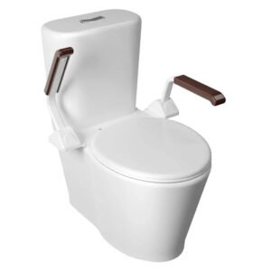 Adjustable Toilet Safety Rail with Dual Armrests for Elderly Support