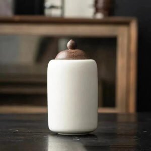 Ceramic Pet Urn with Secure Lid for Memorial Keepsake