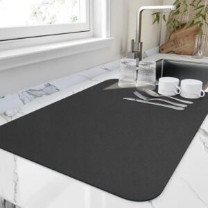 Kitchen Dish Drying Mat with Quick Absorbent Microfiber