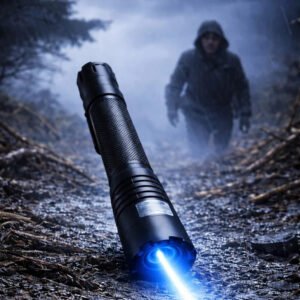 Rechargeable Blue Beam Flashlight with Adjustable Focus