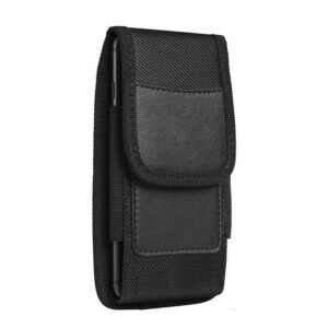 Cell Phone Belt Clip Case with  Pouch and Flap Closure