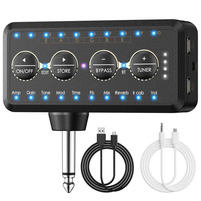 Mini Headphone Guitar Amplifier with 10 Preamps and USB Recording