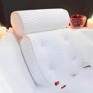 Bathtub Pillow with Suction Cup Base for Neck and Back Support