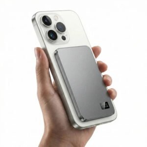 Slim Aluminum Magnetic Portable Charger with Fast Wireless Charging for iPhone