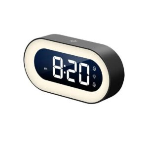 Dimmable Digital Bedside Clock with LED Display, Music Alarm and Adjustable Night Light