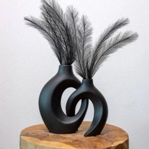 Woven Ceramic Vase for Fresh and Dried Floral Arrangements