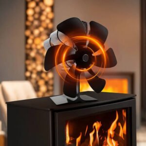 Silent Wood Stove Top Fan for Heat Distribution and Warm Air Circulation