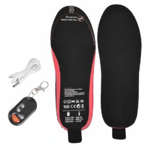 Unisex Battery Powered Heated Foot Insoles with Adjustable Heat Settings and Trim to Fit Design