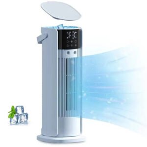 Freestanding Portable Air Cooler Fan with Mist and Digital Display for Indoor Use