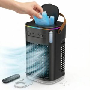 Portable Air Cooler Fan with 1.2L Water Tank and Remote Control