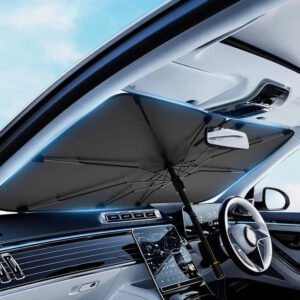 Foldable Windshield Sun Shade Umbrella with Heat Insulation for Cars and Trucks