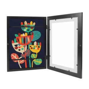 Large Capacity Rotating Art Display Frame for Children's Artwork, Holds 150 Pieces