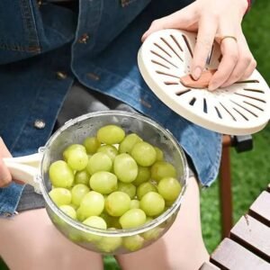 Dual Function Colander and Mixing Bowl Set with Removable Strainer Basket