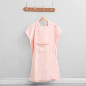 Plush Terry Cloth Hooded Bath Wrap with Deep Hood and Waist Tie for Post Shower Drying