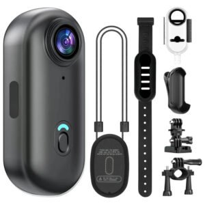 Compact 4K Wearable Action Camera with Waterproof Body and 128GB Internal Memory