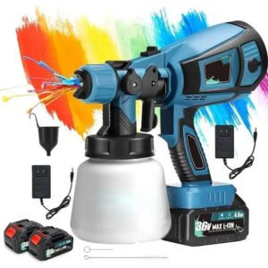 Battery Powered Paint Sprayer with 3 Interchangeable Nozzles and Multiple Spray Modes
