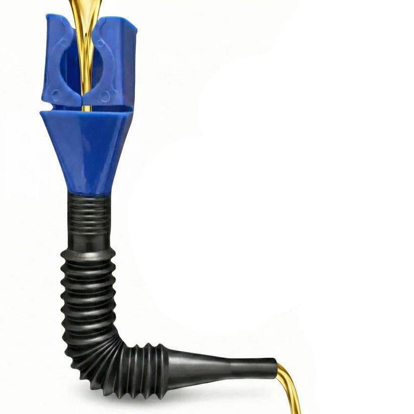 Flexible Hose Oil Funnel with Wide Mouth and Locking Clip