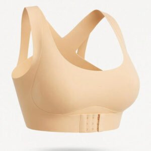 Full Coverage Wireless Sports Bra with Posture Support and Breathable Yoga Design